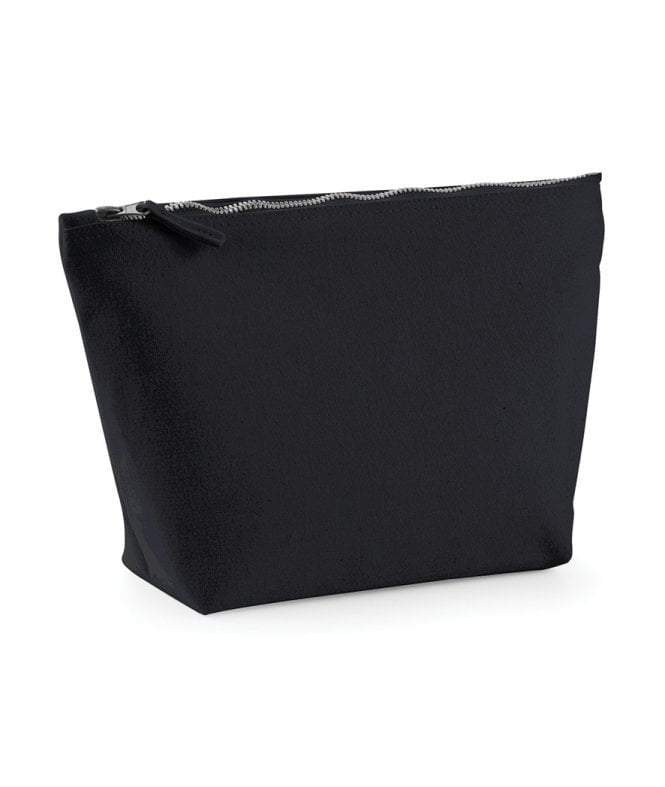 Pochette con Fondo in Cotone con zip in metallo Col. Nero - Personalizzabile - Misure Varie