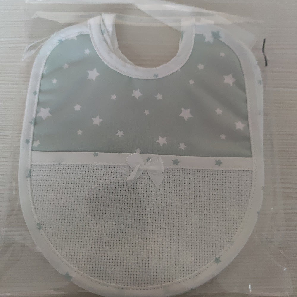 Bavaglino Cotone stelle - Personalizzato con Nome - Colori Vari - Fili e Stelle