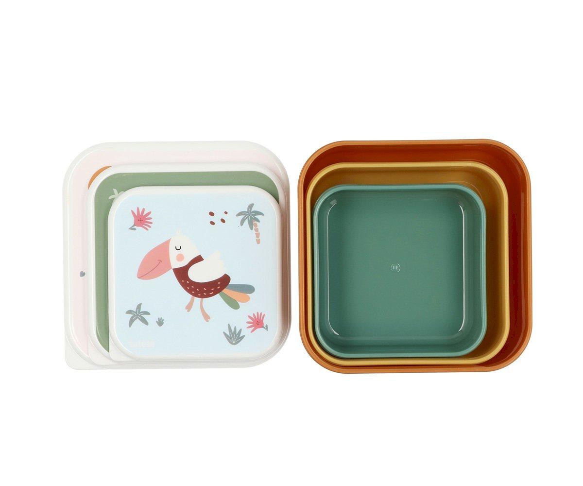 Set 3 Scatoline Snack Savannah Personalizzabili con nome - Fili e Stelle