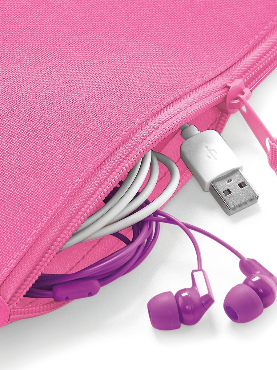 Pochette in poliestere con zip col. Fucsia con nome - Fili e Stelle