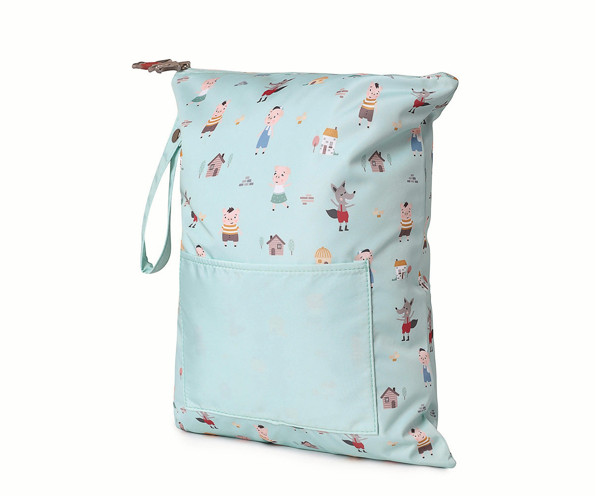 Borsa Sacca Cambio Impermeabile Grande The Three Little Pigs Personalizzabile