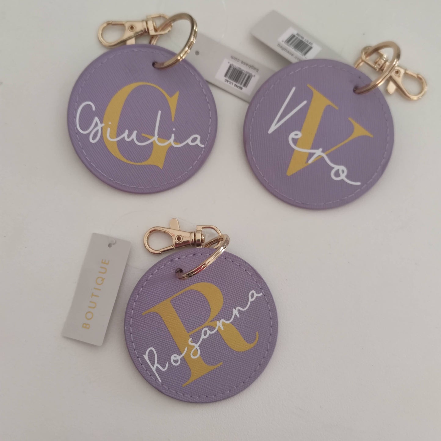 Portachiavi Personalizzato - Tondo - Colori Vari - Fili e Stelle