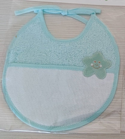 Bavaglino in Spugna con Stellina e Inserto Personalizzabile con Nome - Fili e Stelle