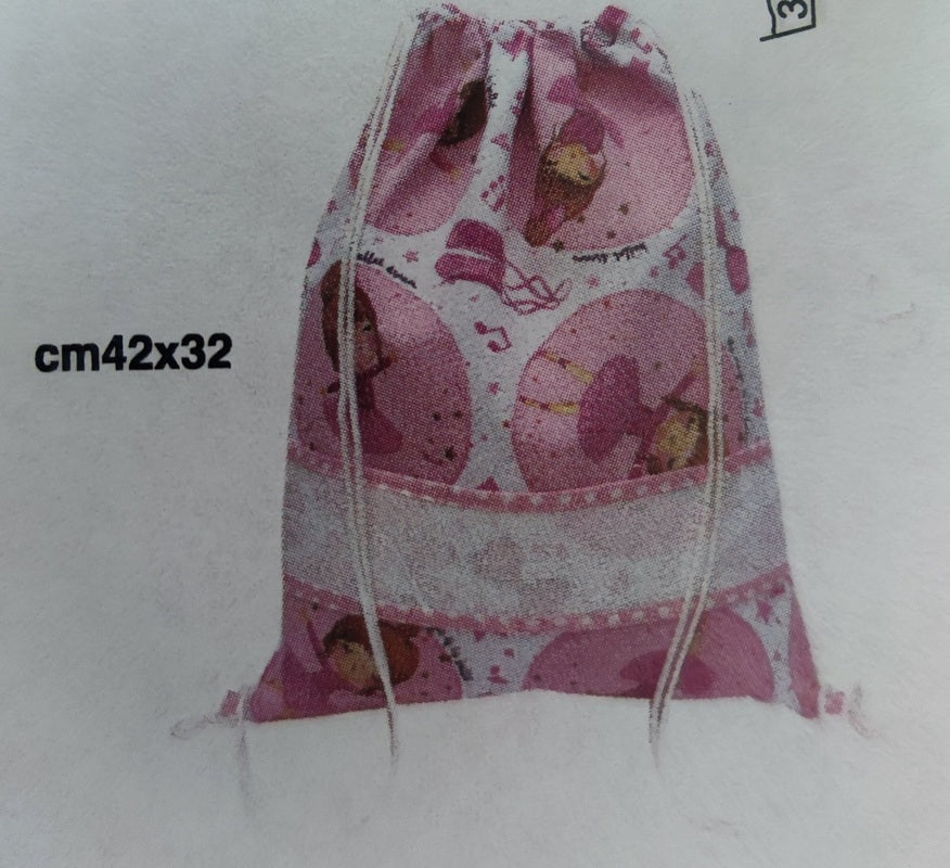 Sacca Zaino Asilo 32x42 cm Ballerina - Personalizzato con nome
