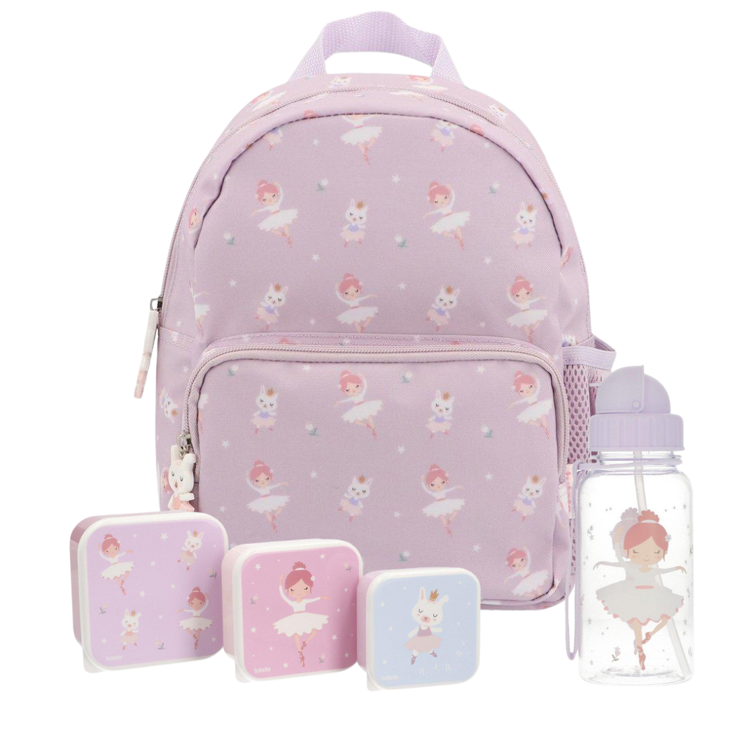 Set Personalizzato con nome - Zaino, borraccia, set 3 scatoline - Fantasia Ballet