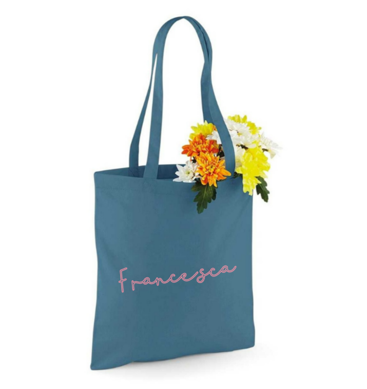 Borsa in Tela Tote Bag Colorata - Personalizzabile - Fili e Stelle