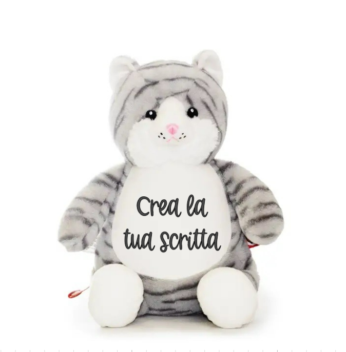 Peluche Gatto Grigio Personalizzabile - Fili e Stelle