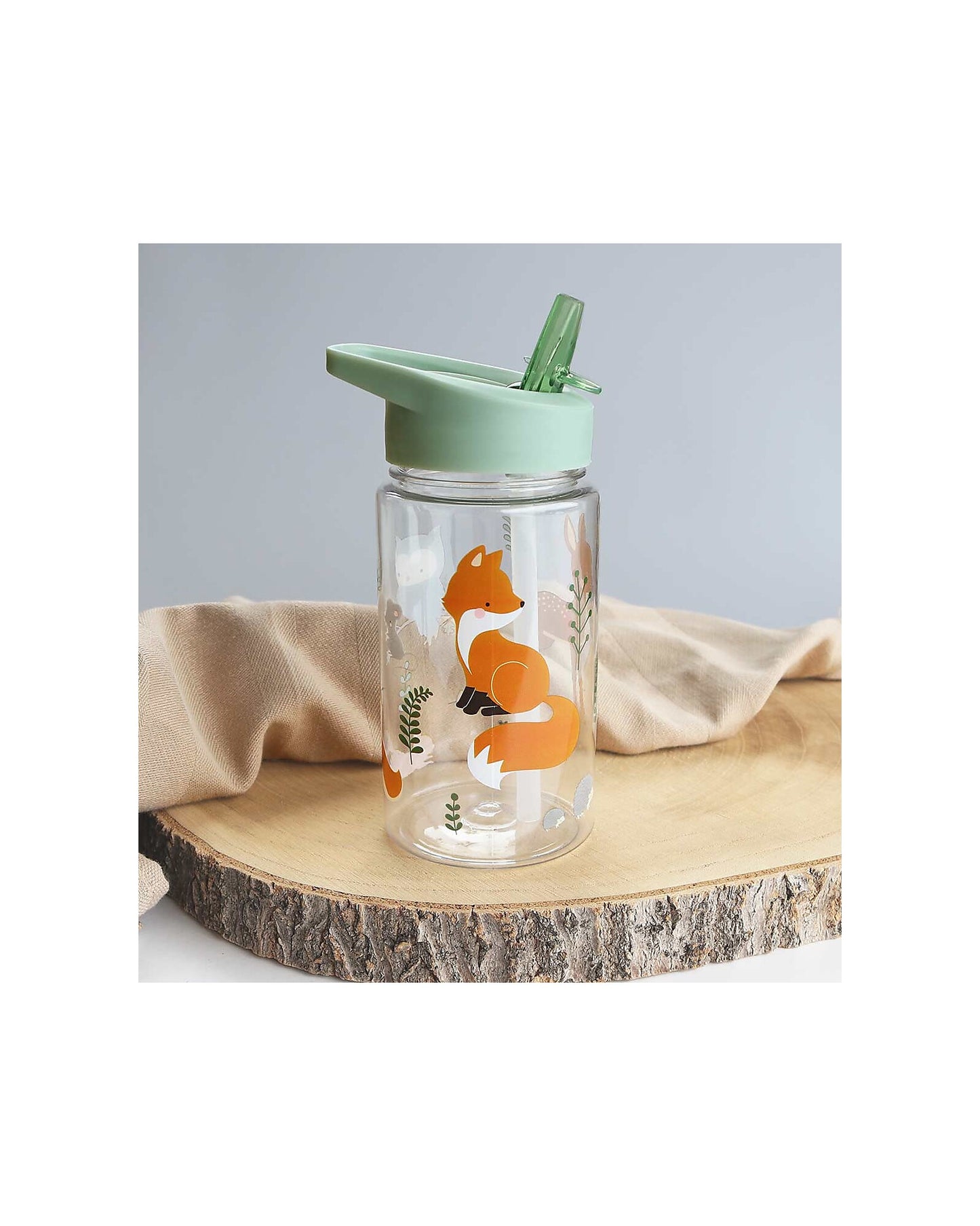Borraccia con Cannuccia 450 ml - Amici della Foresta - Senza BPA - Fili e Stelle