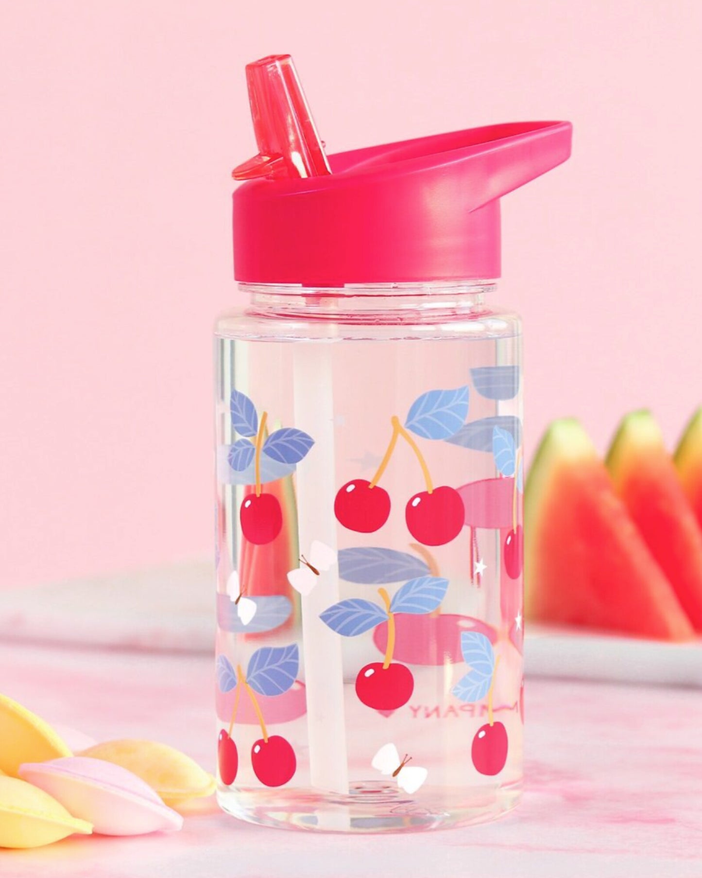 Borraccia con Cannuccia 450 ml - Ciliegie - Senza BPA
