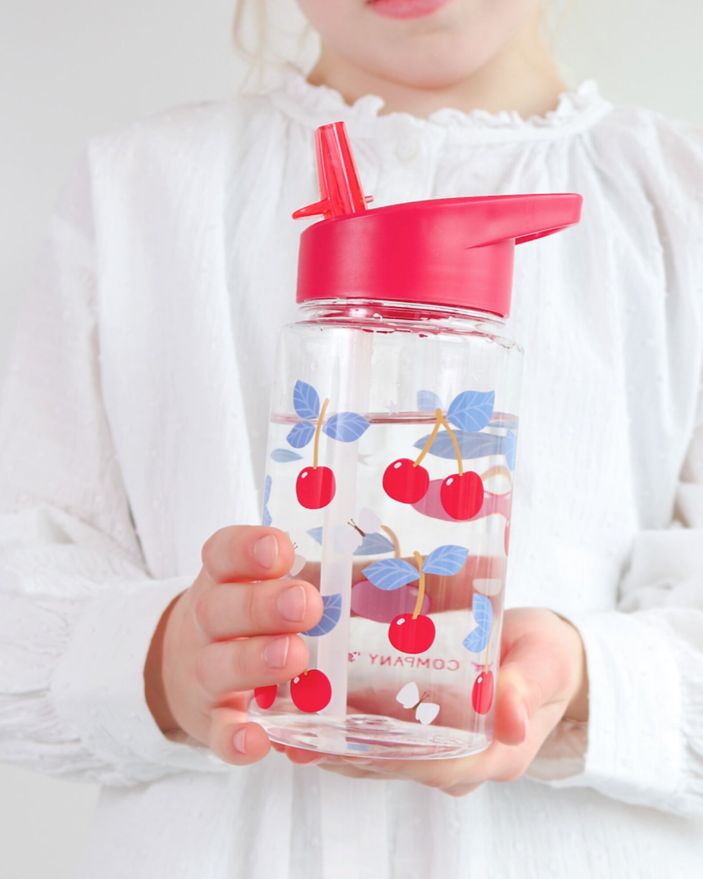 Borraccia con Cannuccia 450 ml - Ciliegie - Senza BPA