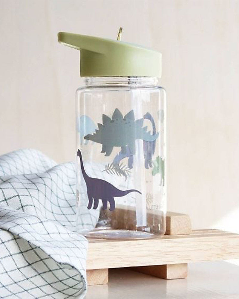 Borraccia con Cannuccia 450 ml - Dinosauri - Senza BPA - Fili e Stelle