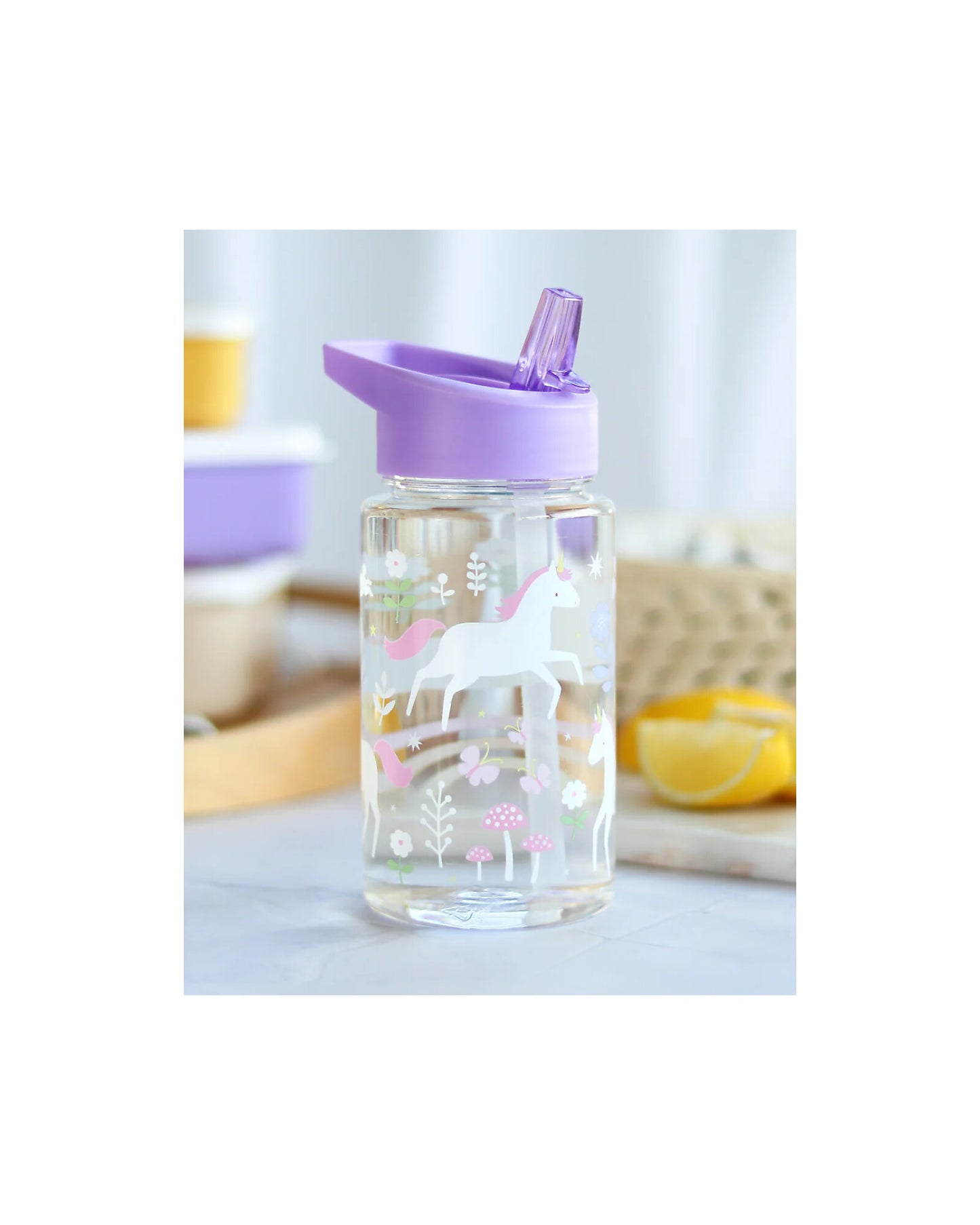 Borraccia con Cannuccia 450 ml - Unicorn Dreams - Senza BPA - Fili e Stelle