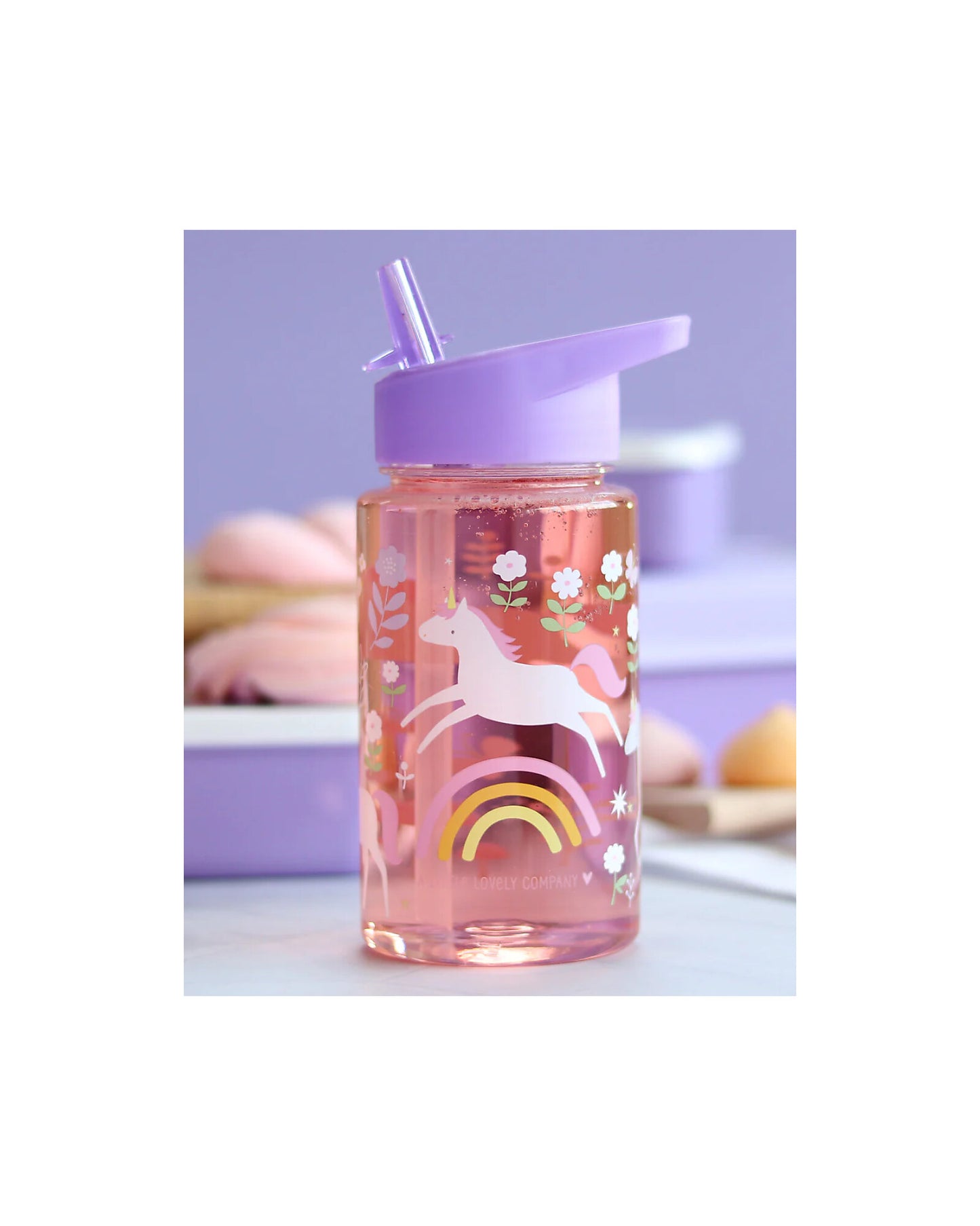 Borraccia con Cannuccia 450 ml - Unicorn Dreams - Senza BPA - Fili e Stelle