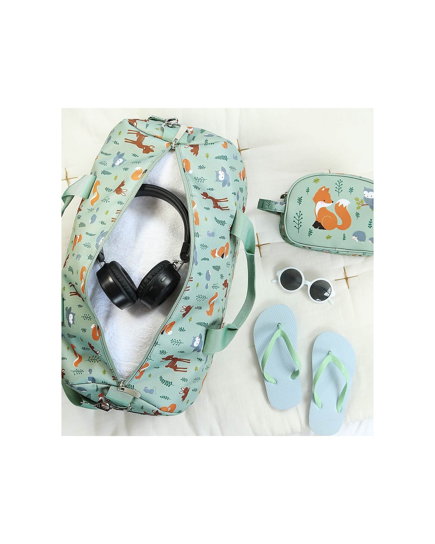 Borsa da Viaggio - Amici della Foresta - Dimensione Cabina 45x25x22.5cm - Personalizzabile con Nome - Fili e Stelle
