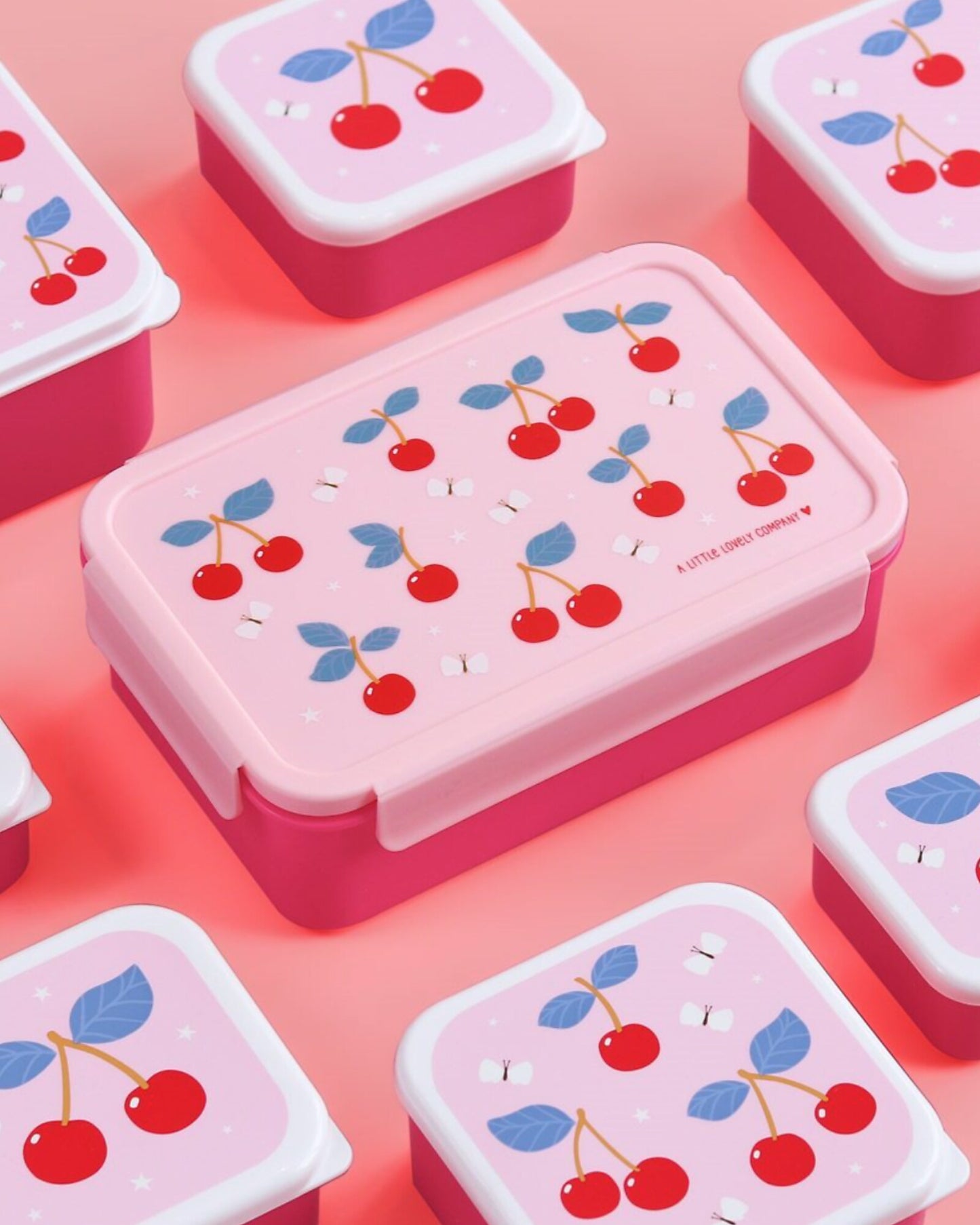 Porta Pranzo Bento - Ciliegie - Scomparti Estraibili - Personalizzabile con nome
