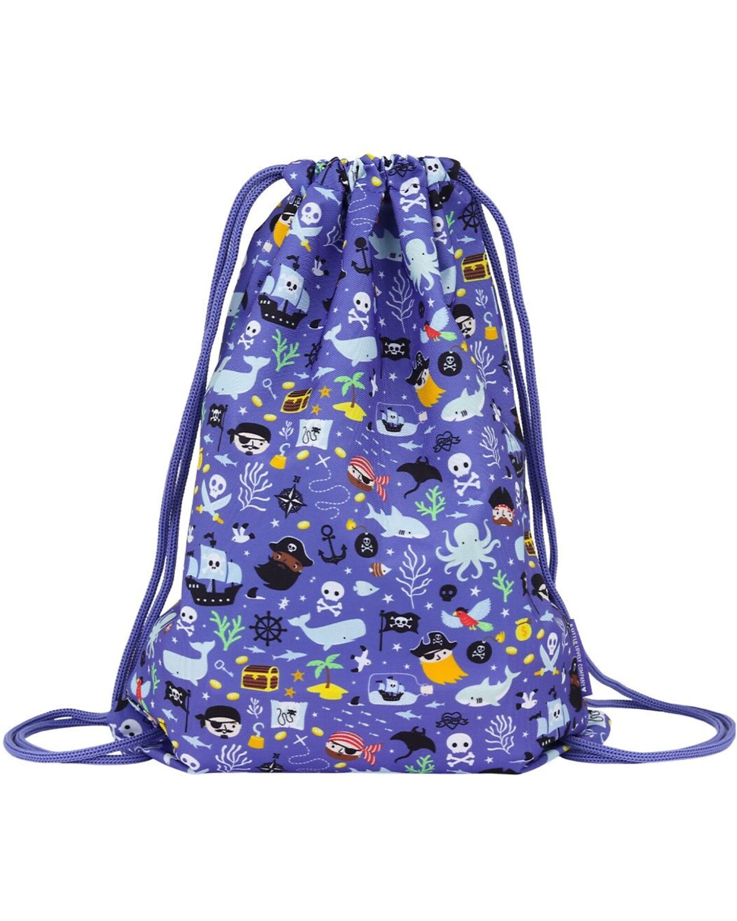 Sacca con Chiusura a Coulisse - Pirati - 32 x 42 cm - Personalizzabile con nome