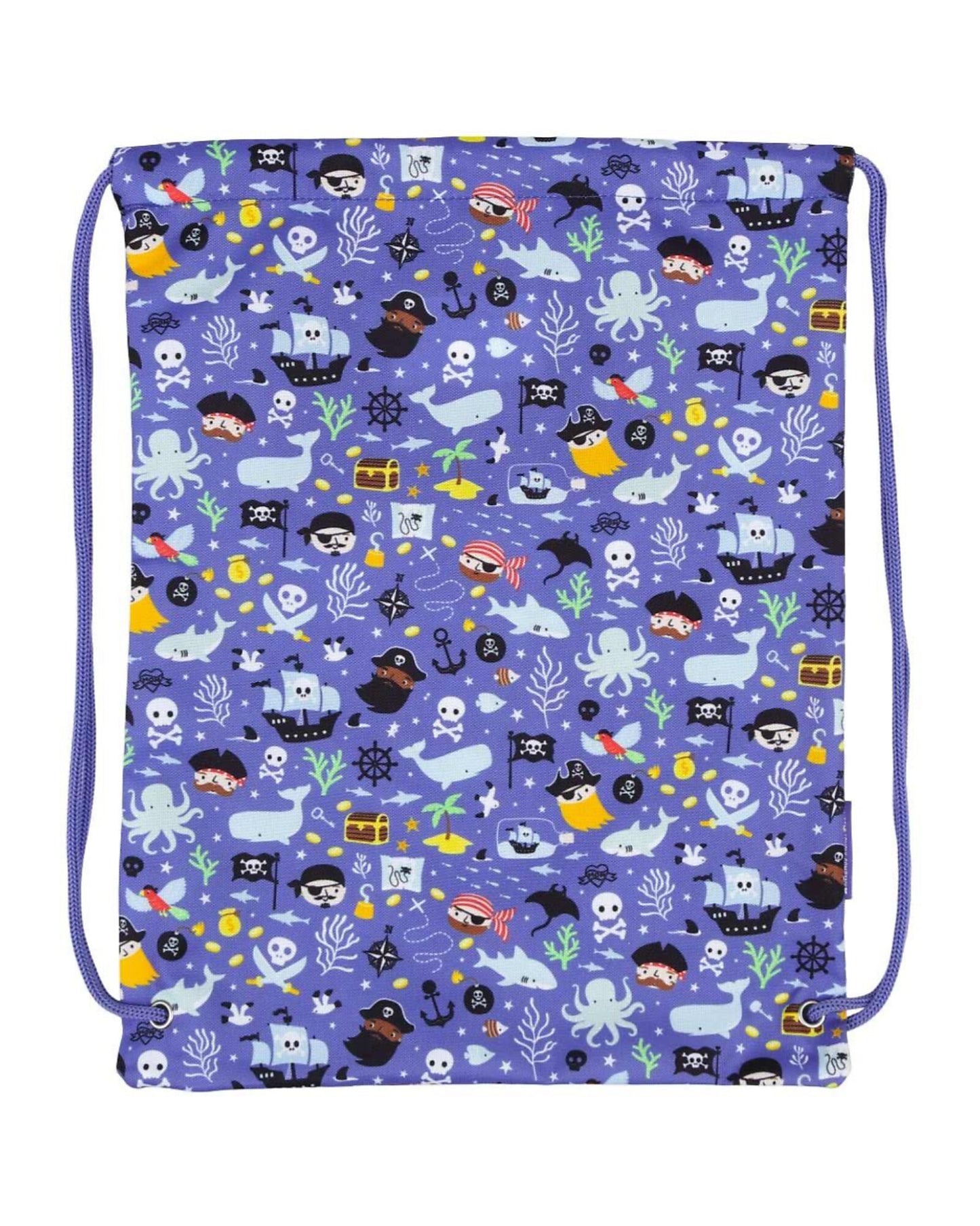 Sacca con Chiusura a Coulisse - Pirati - 32 x 42 cm - Personalizzabile con nome