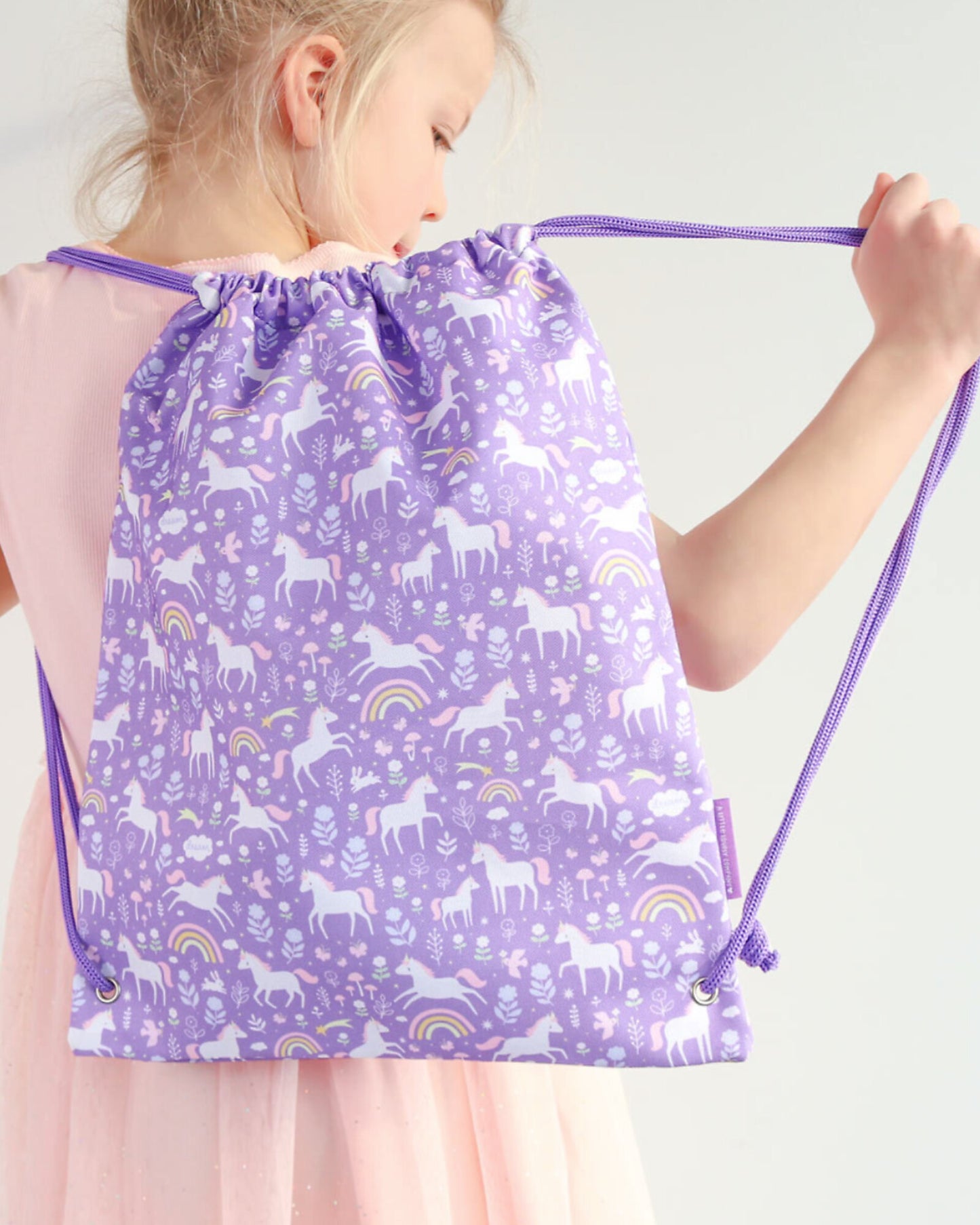Sacca con Chiusura a Coulisse - Unicorn dreams - 32 x 42 cm - Personalizzabile con nome