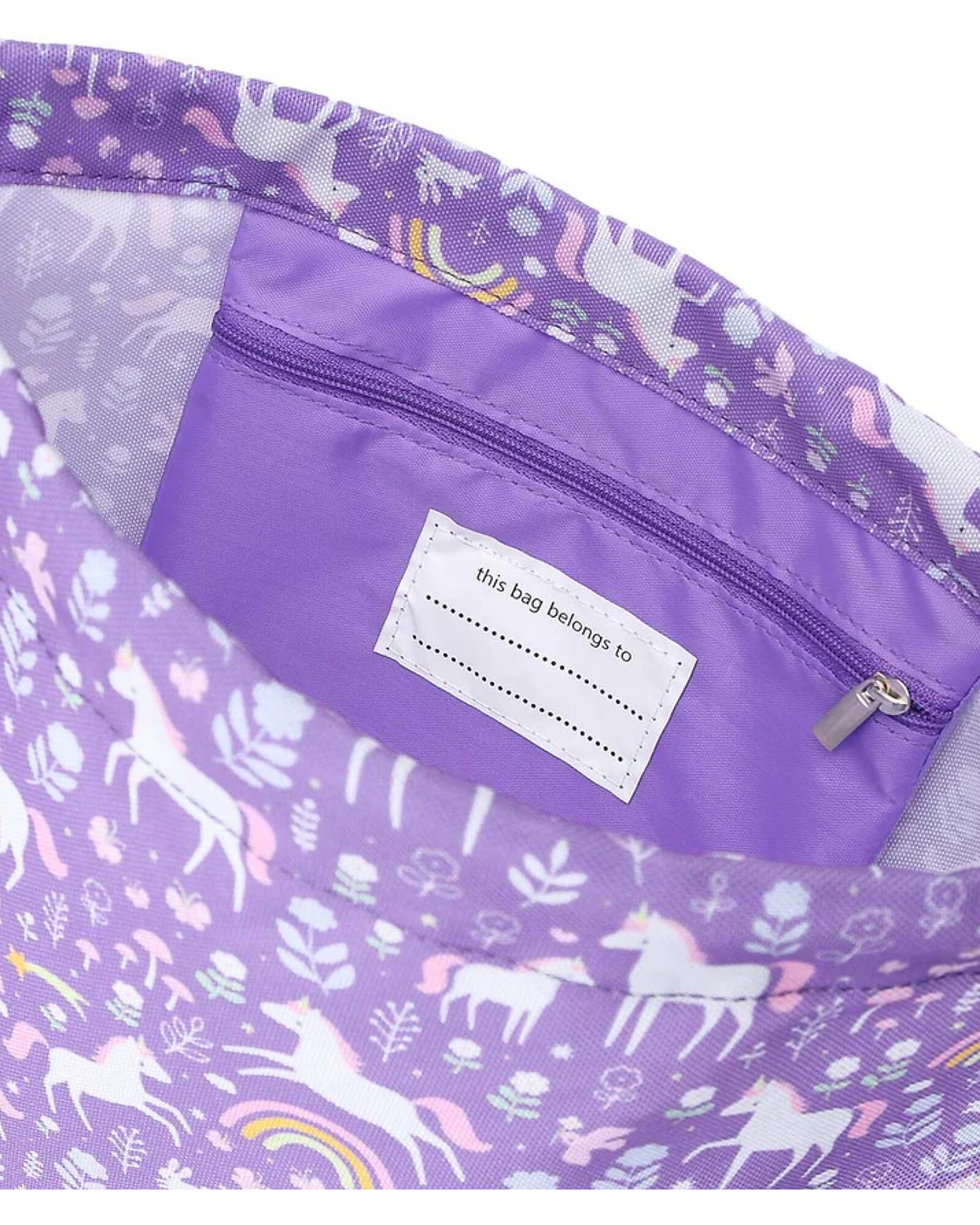 Sacca con Chiusura a Coulisse - Unicorn dreams - 32 x 42 cm - Personalizzabile con nome