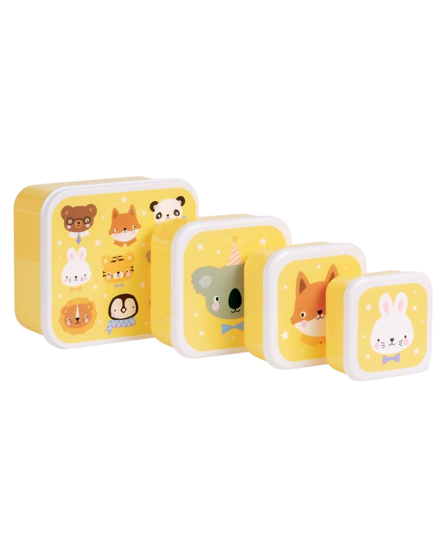 Set di Contenitori Porta Merenda - Amici Animali - Personalizzabili con Nome