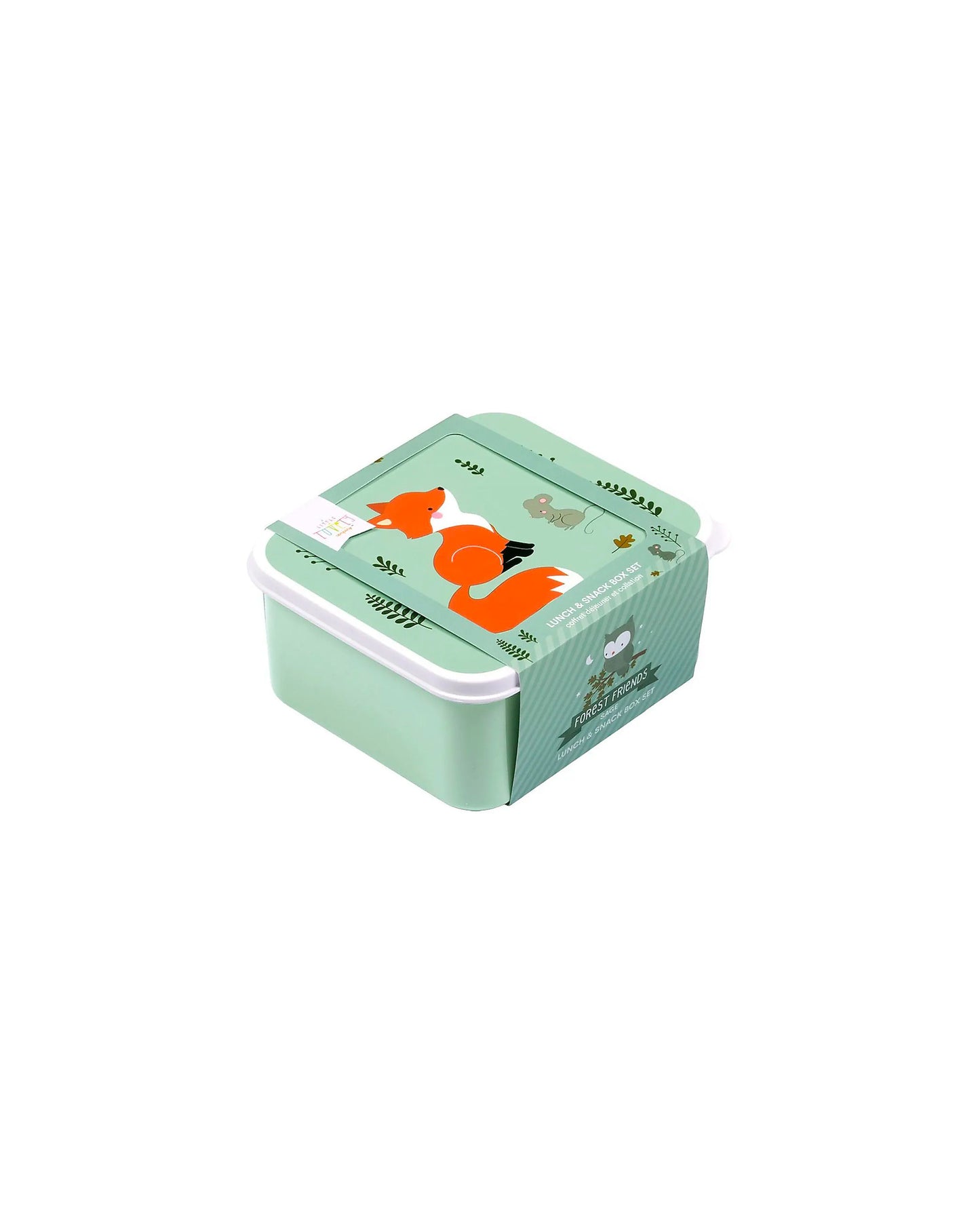 Set di Contenitori Porta Pranzo e Porta Merenda - Amici della Foresta - Personalizzabili con Nome - Fili e Stelle