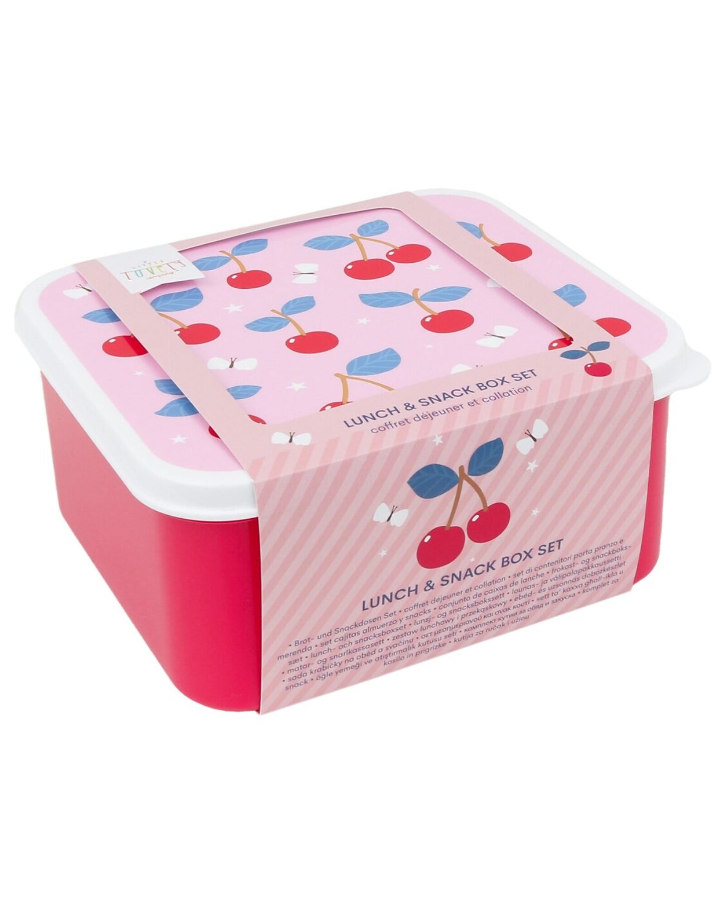 Set di Contenitori Porta Merenda - Ciliegie - Personalizzabili con Nome