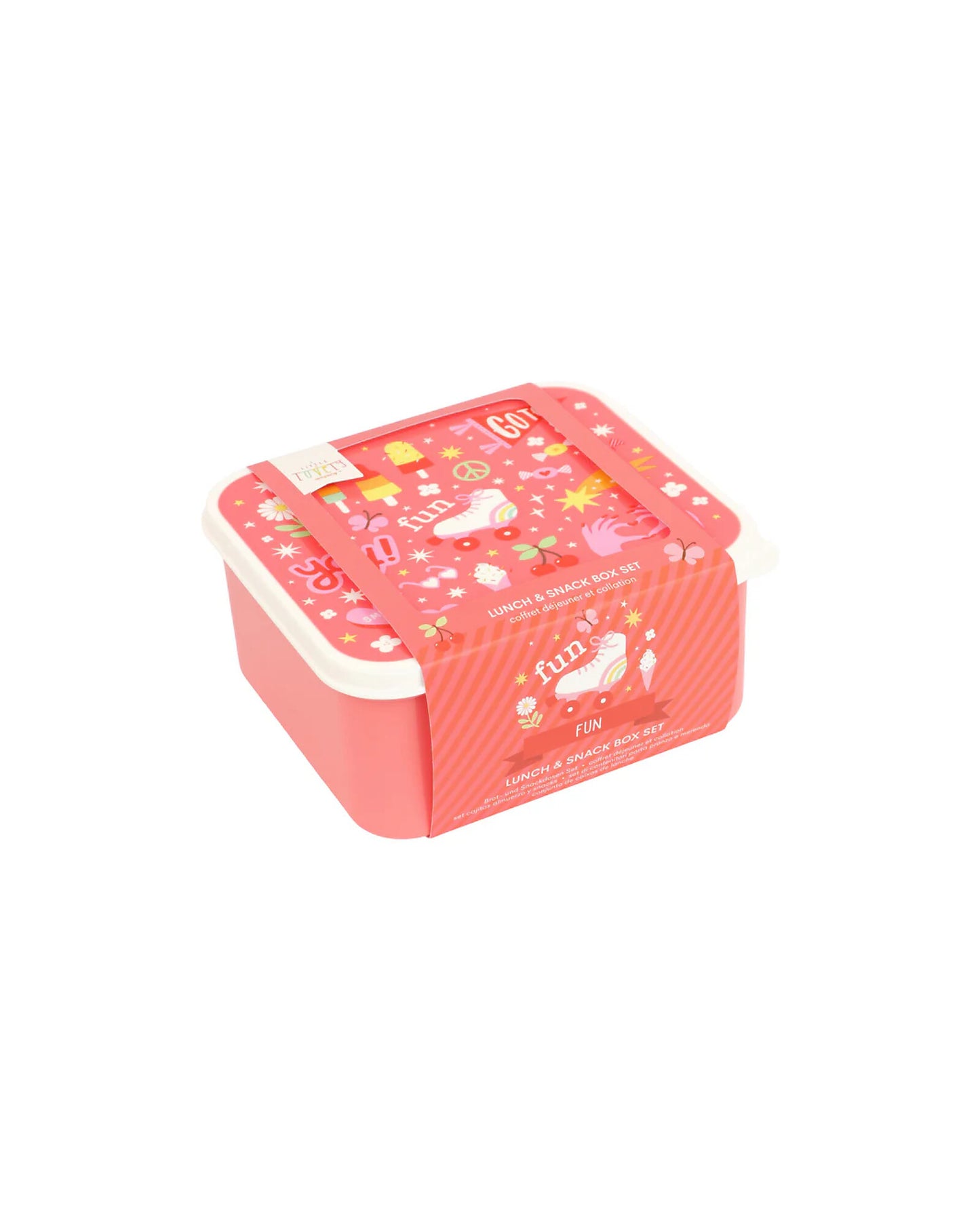 Set di Contenitori Porta Merenda - Fun - Personalizzabili con Nome - Fili e Stelle