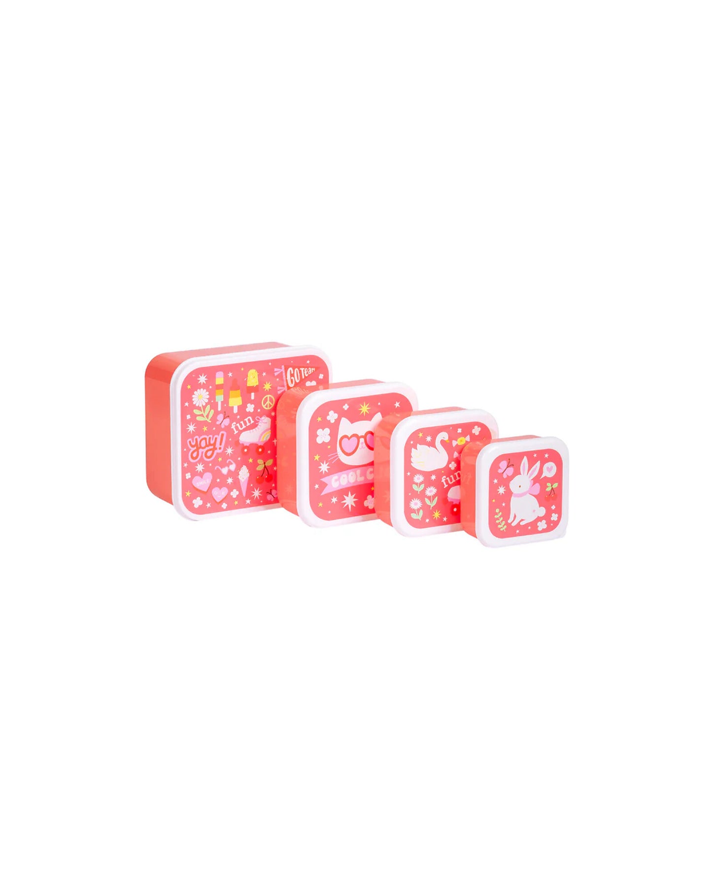 Set di Contenitori Porta Merenda - Fun - Personalizzabili con Nome - Fili e Stelle
