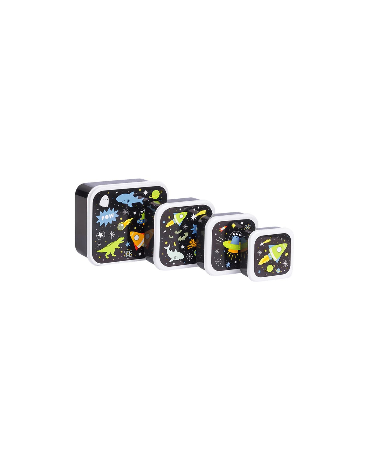 Set di Contenitori Porta Merenda - Galaxy - Personalizzabili con Nome - Fili e Stelle