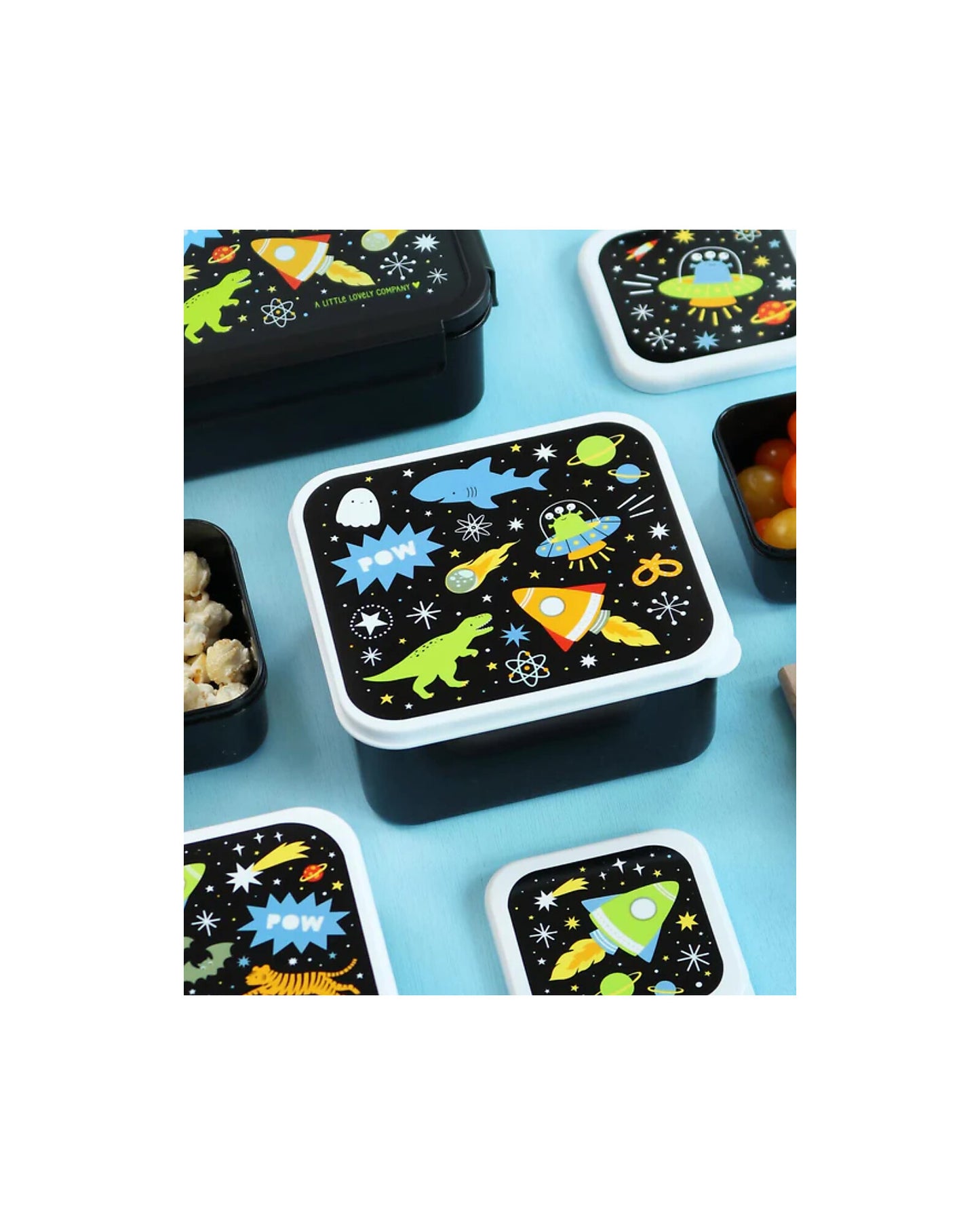 Set di Contenitori Porta Merenda - Galaxy - Personalizzabili con Nome - Fili e Stelle