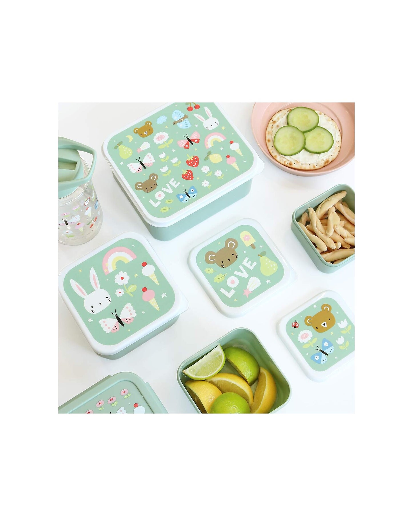 Set di Contenitori Porta Pranzo e Porta Merenda - Gioia - Fili e Stelle