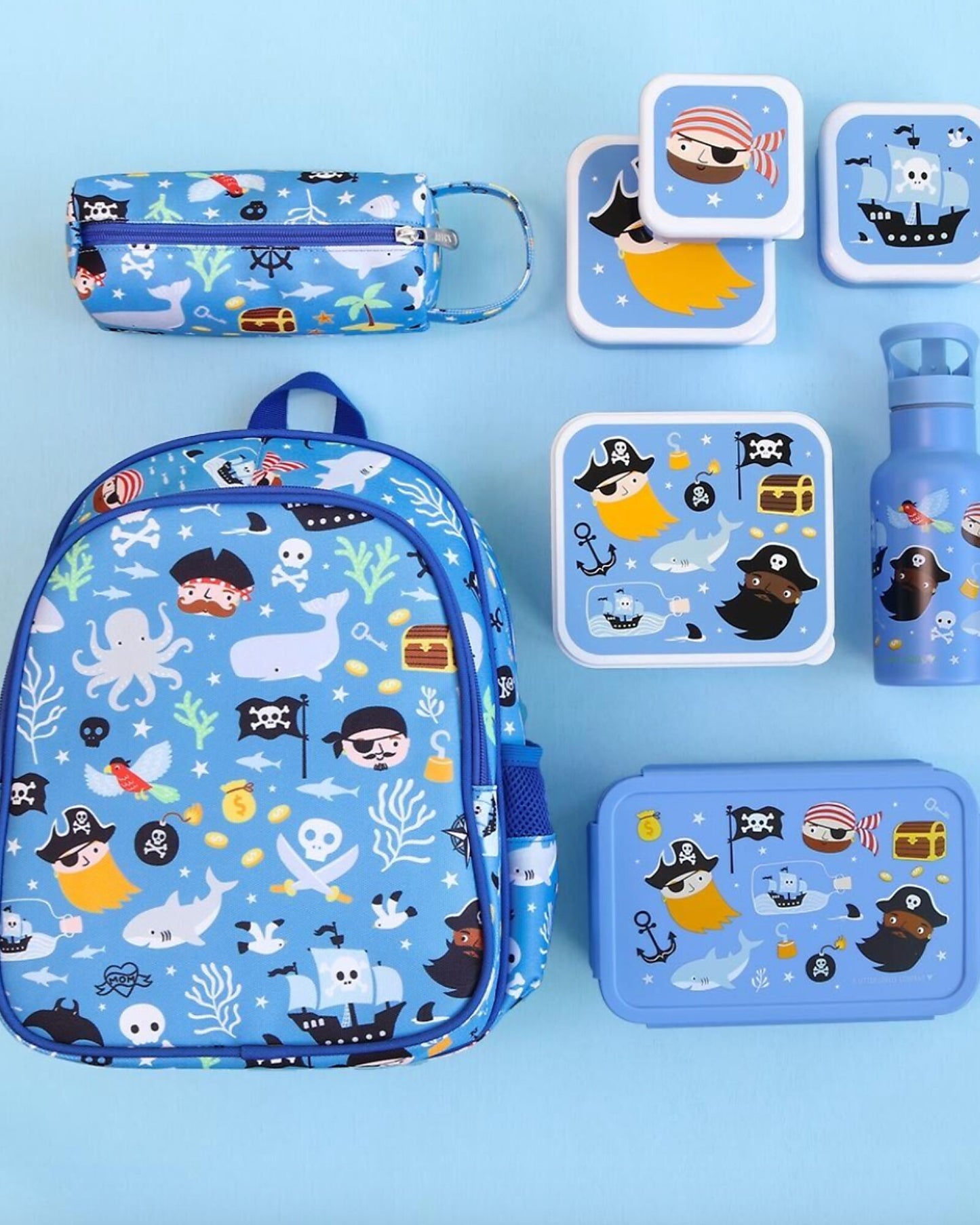 Set di Contenitori Porta Merenda - Pirati - Personalizzabili con Nome