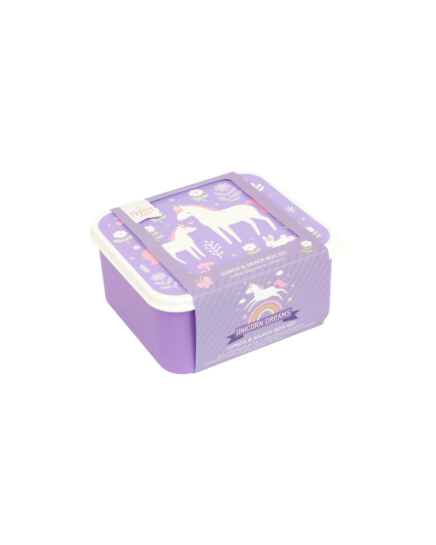 Set di Contenitori Porta Merenda - Unicorn Dreams - Personalizzabili con Nome - Fili e Stelle