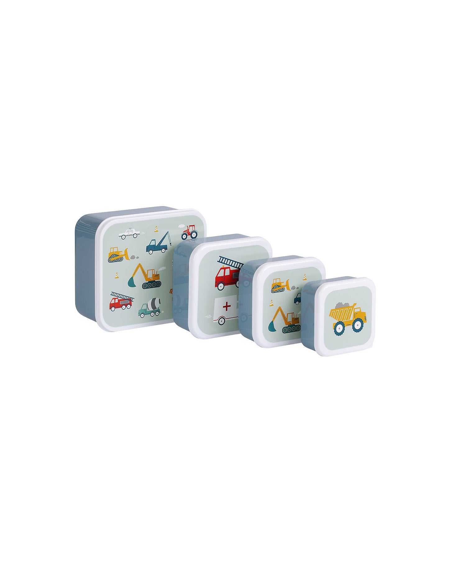 Set di Contenitori Porta Pranzo e Porta Merenda - Veicoli - Fili e Stelle