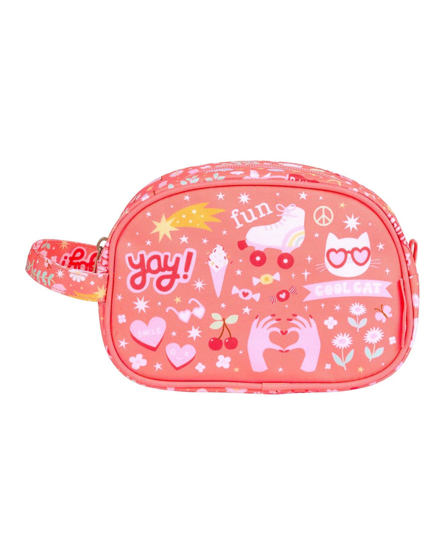 Beauty Case - Fun - 20.5 x 14 x 9.5 cm - Personalizzabile con Nome - Fili e Stelle