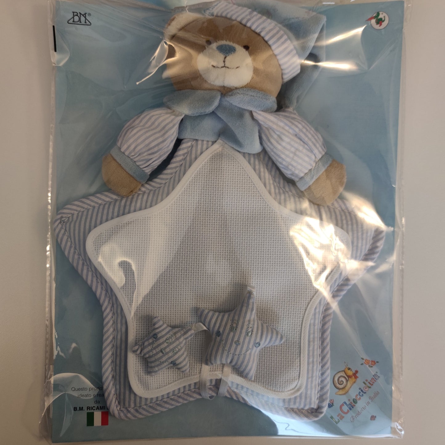 Fiocco Nascita Orsetto con Stelline - Personalizzato con Nome - Fili e Stelle