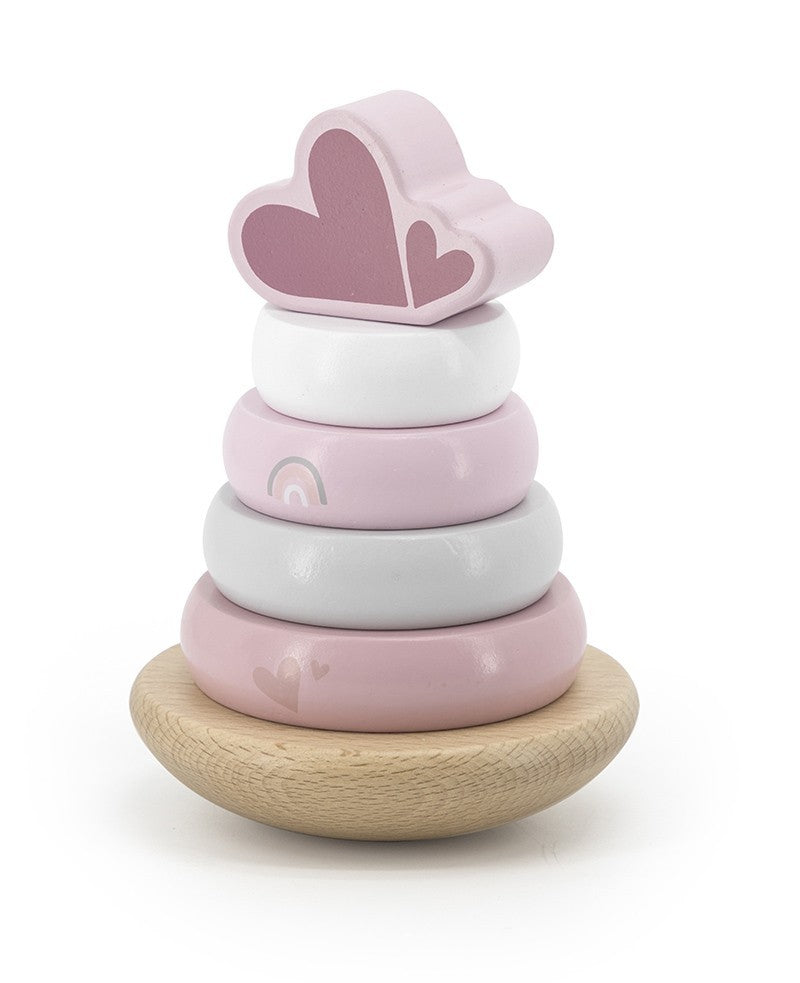 Piramide ad Anelli 12m+ - Rosa - Personalizzabile con Nome - Fili e Stelle
