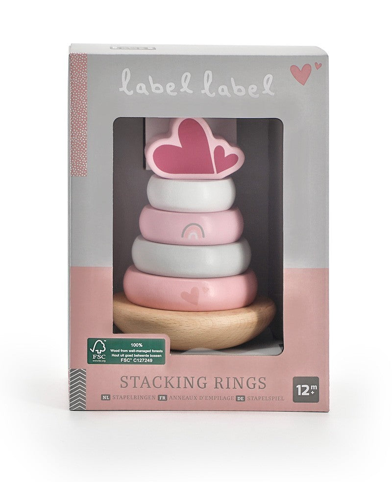 Piramide ad Anelli 12m+ - Rosa - Personalizzabile con Nome - Fili e Stelle