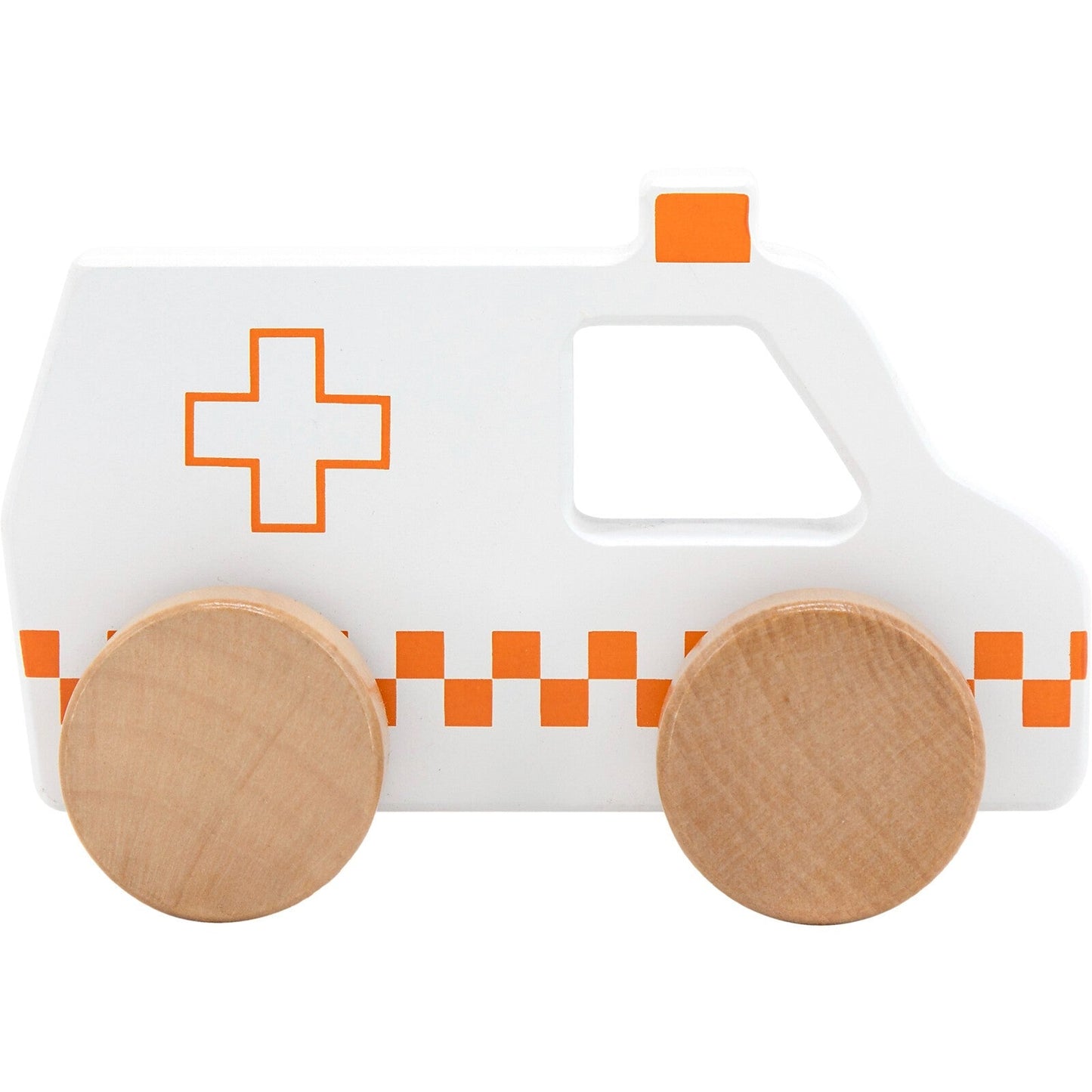 Macchinina di Legno Grande 13 cm - Ambulanza - 12m+ - Personalizzabile - Fili e Stelle