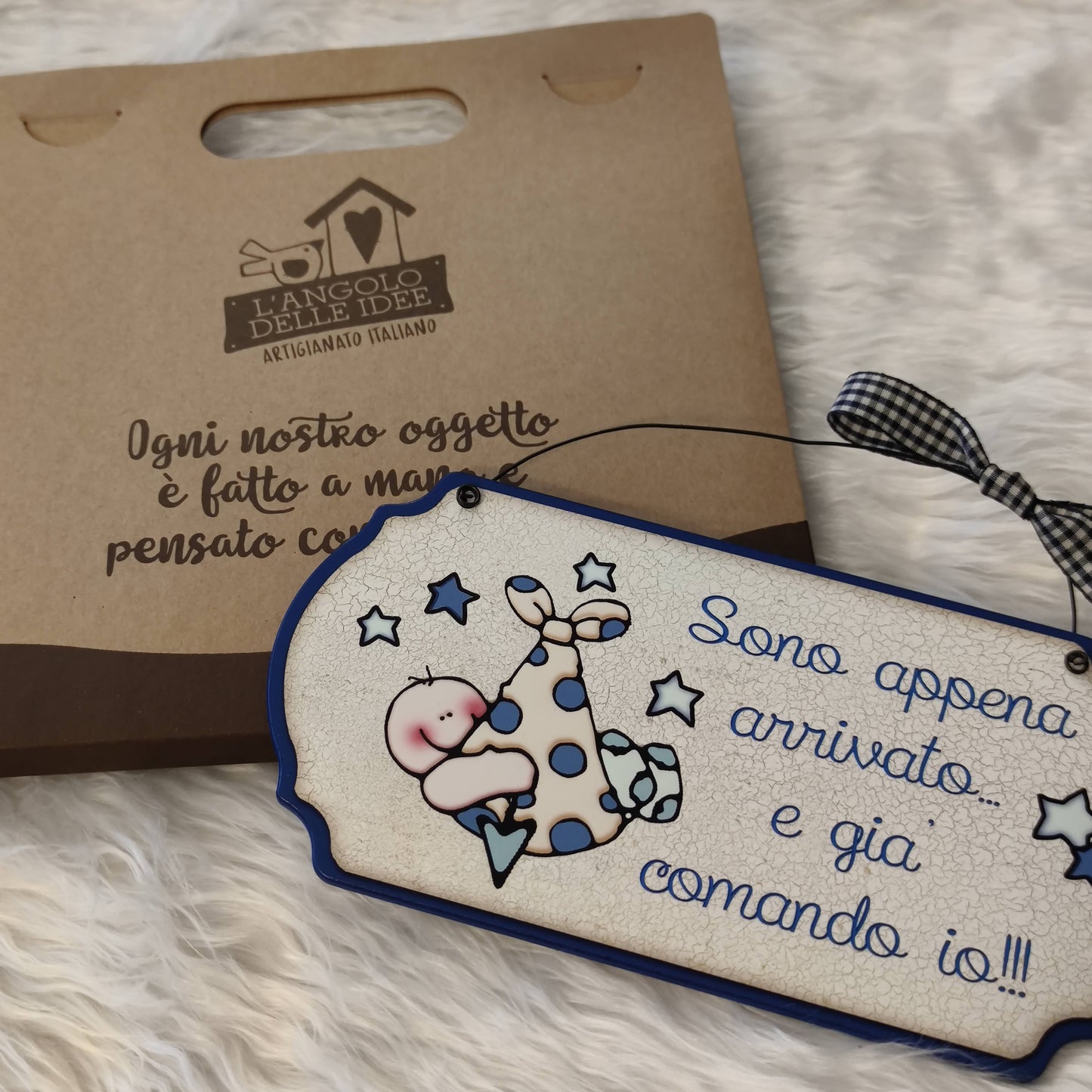 Targa con Ferretto Sono arrivato - Fili e Stelle