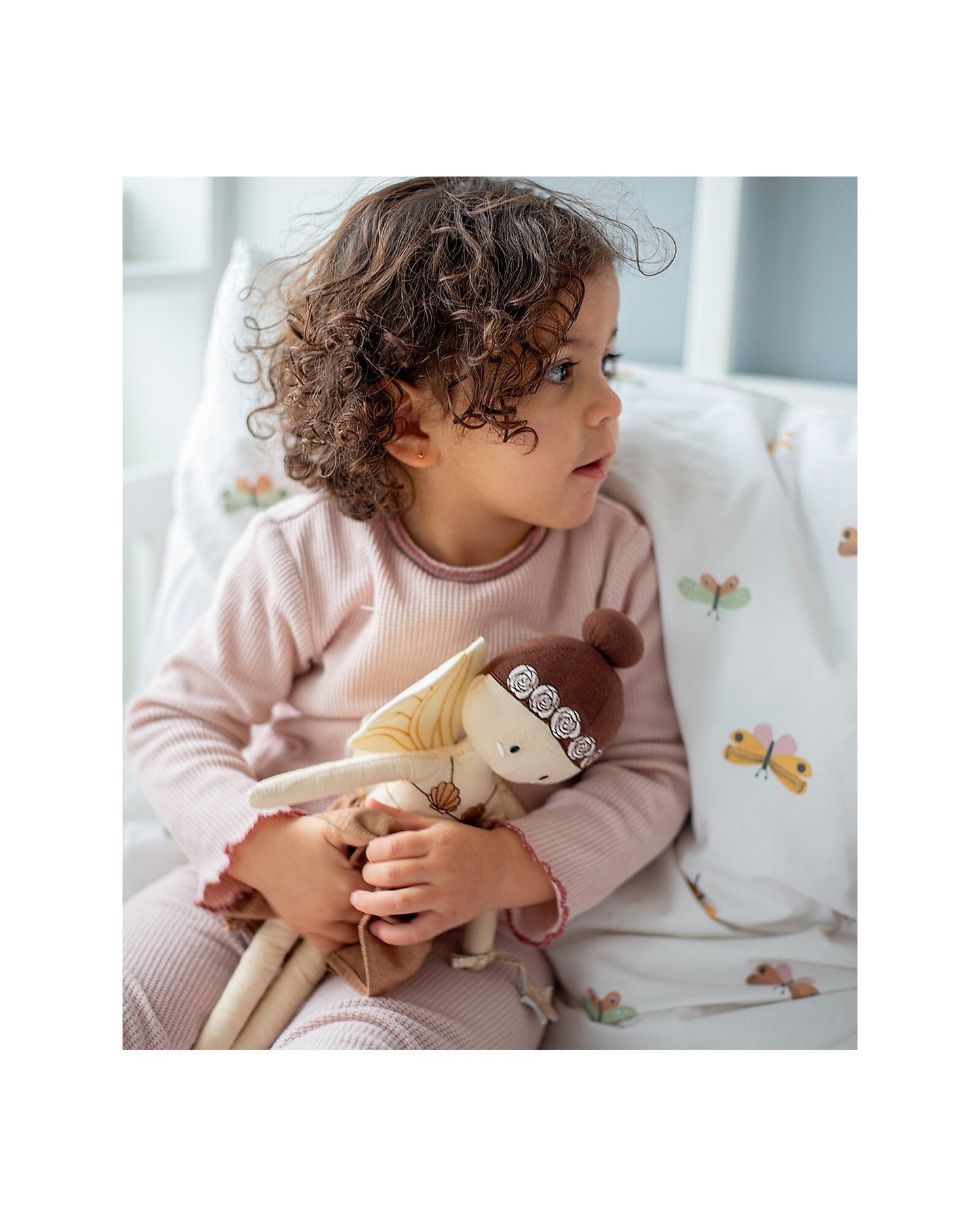 Bambola Fleur la Fata - 100% Cotone - Personalizzabile con nome - Fili e Stelle