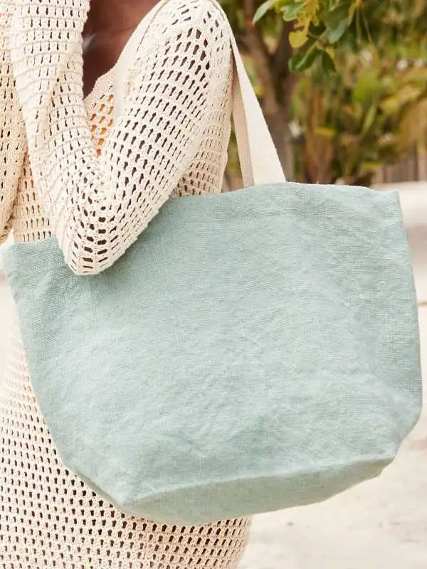 Borsa Spiaggia Soft Washed Jute Beach Bag - Personalizzata
