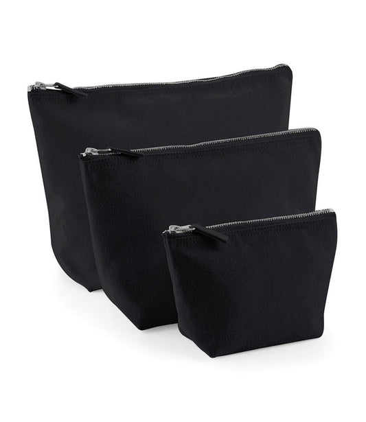 Pochette con Fondo in Cotone con zip in metallo Col. Nero - Personalizzabile - Misure Varie