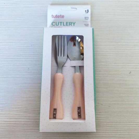 Set Posate Forchetta e Cucchiaio - GIA' personalizzate LUCREZIA - Col. Rosa