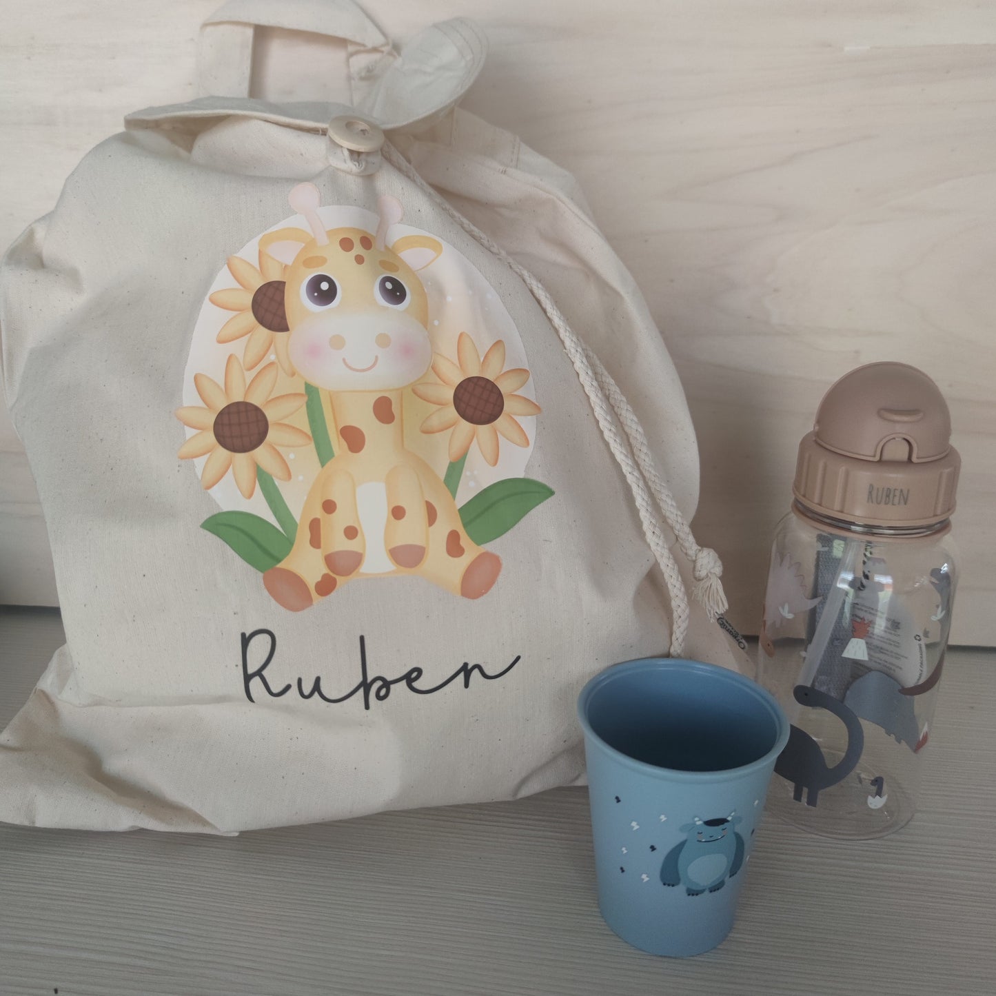 Zainetto in Cotone Organico - Personalizzabile con Disegno e Nome