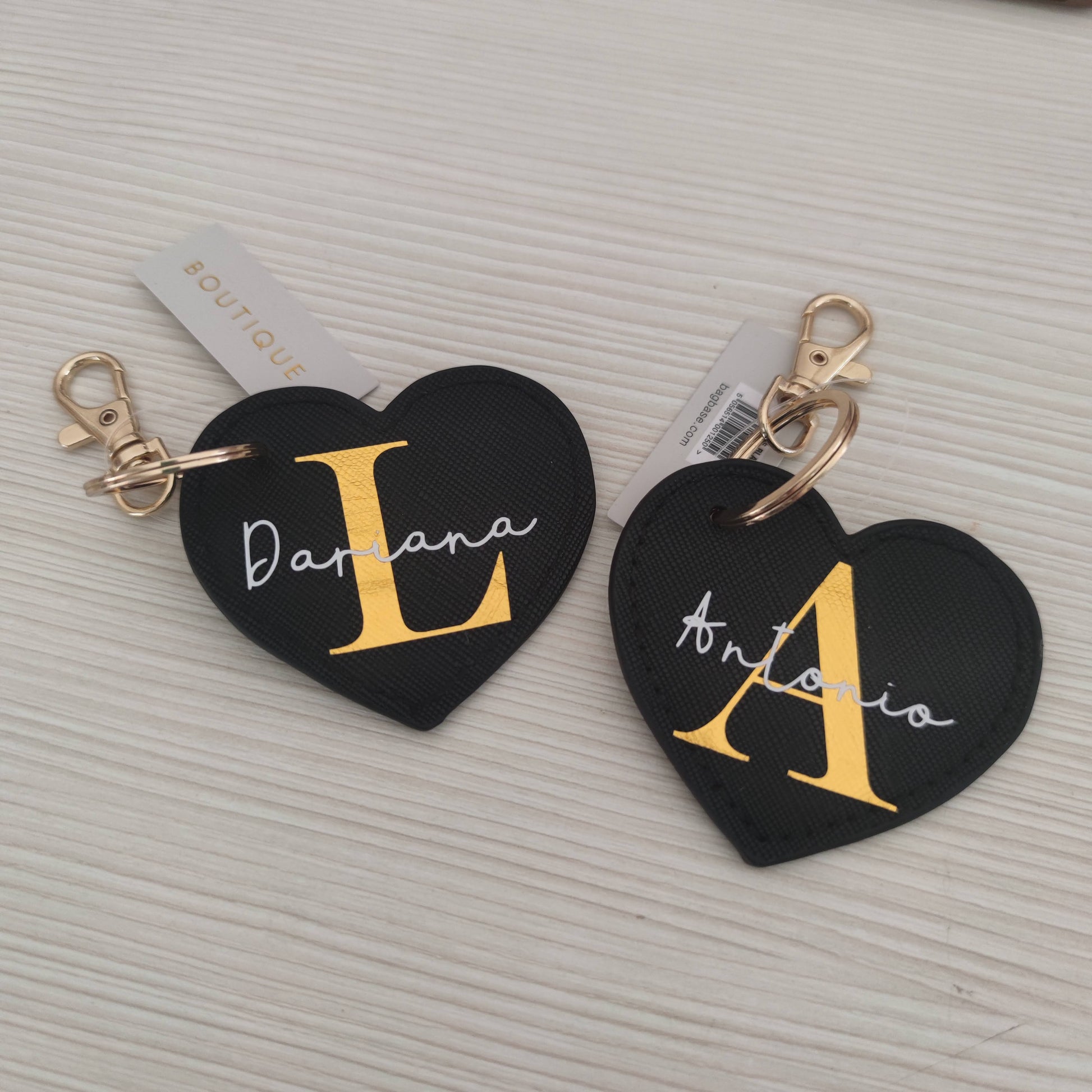 Portachiavi Personalizzato - Cuore - Colori Vari - Fili e Stelle