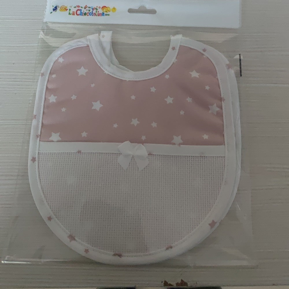 Bavaglino Cotone stelle - Personalizzato con Nome - Colori Vari - Fili e Stelle