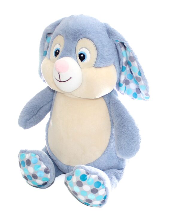 Peluche Coniglietto Bunny Pois Azzurro Personalizzabile - Fili e Stelle