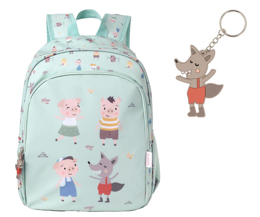Zainetto Medio Tutete The Three Little Pigs + Portachiavi Personalizzabile