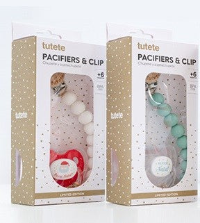 Set Regalo Ciuccio Retro +6m Buon Natale Santa + Catenella Pure Cotton - Fili e Stelle